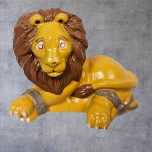 Vintage‎ Rhymekins Lion Figurine Big Cat Cowardly Lion Toy PVC Nursery Rhyme A25